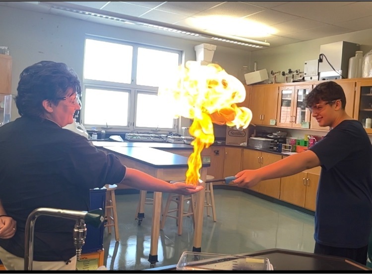 Mrs. Huck took part in chemistry class today.