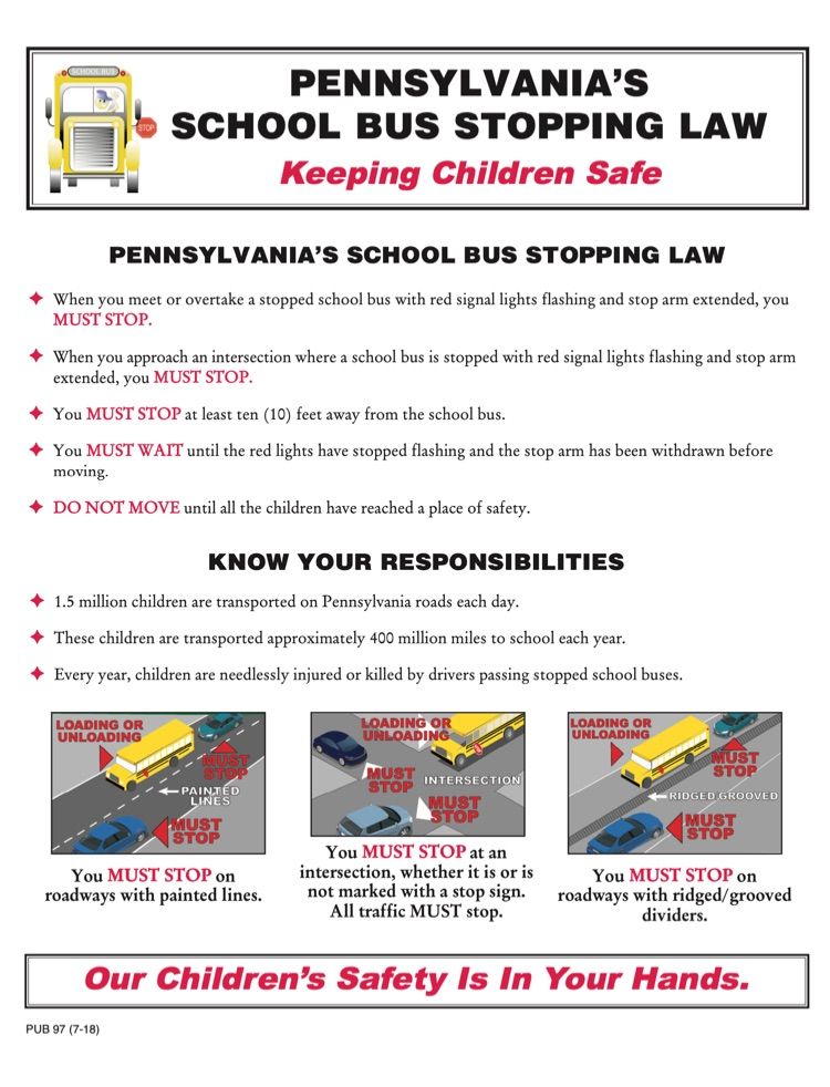 PA school bus laws